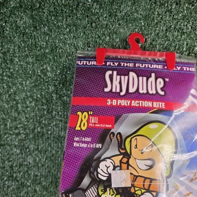 Vintage Tech Deck Kite SkyDude 3D Poly Action 28" Tall Quikclip Tank Army - Thumbnail 4