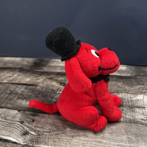Clifford The Big Red Dog Plush Scholastic With Top Hat mini plush 6.5” - Thumbnail 4