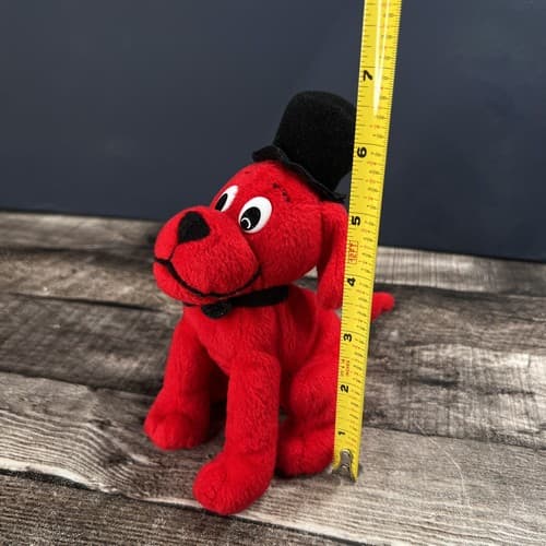 Clifford The Big Red Dog Plush Scholastic With Top Hat mini plush 6.5” - Thumbnail 2