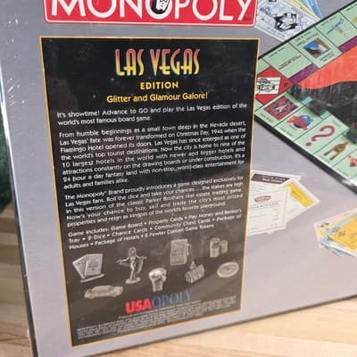 Monopoly Las Vegas Edition Pewter Collectable Tokens Brand Factory Sealed 1997 - Thumbnail 6