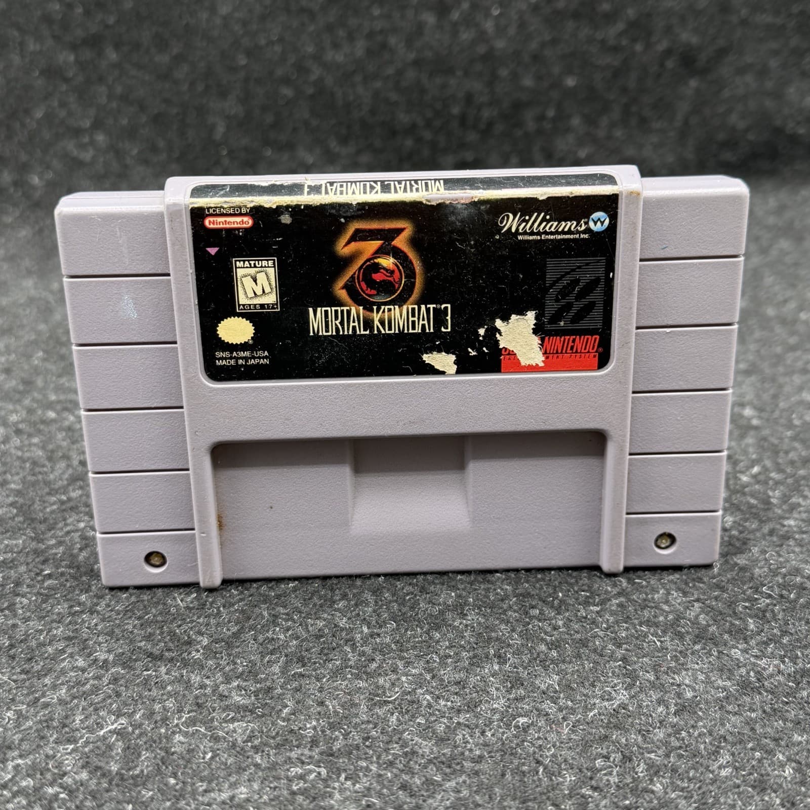 Mortal Kombat 3 (Super Nintendo SNES, 1995) *Cart Only* Authentic Tested Cleaned