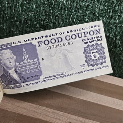 Value $7 book of US Dept of Agriculture Food Coupons Stamps Series - Thumbnail 4