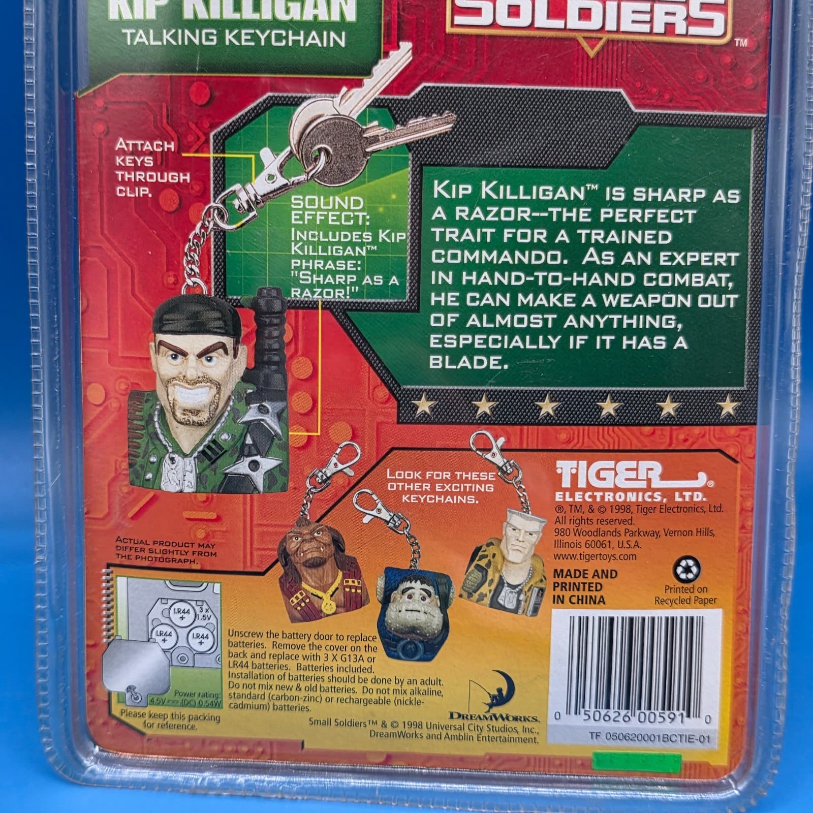 Vintage Small Soldiers Kip Killigan Key Chain Tiger Electronics 1998 - Thumbnail 5