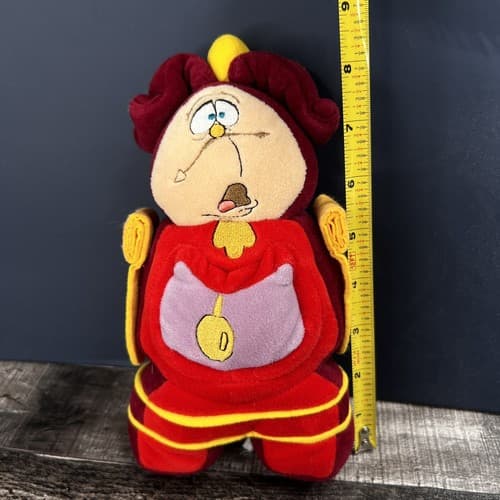 Disney Store Vintage Beauty & the Beast 8.5" Clogsworth Clock Plush Toy Doll - Thumbnail 2