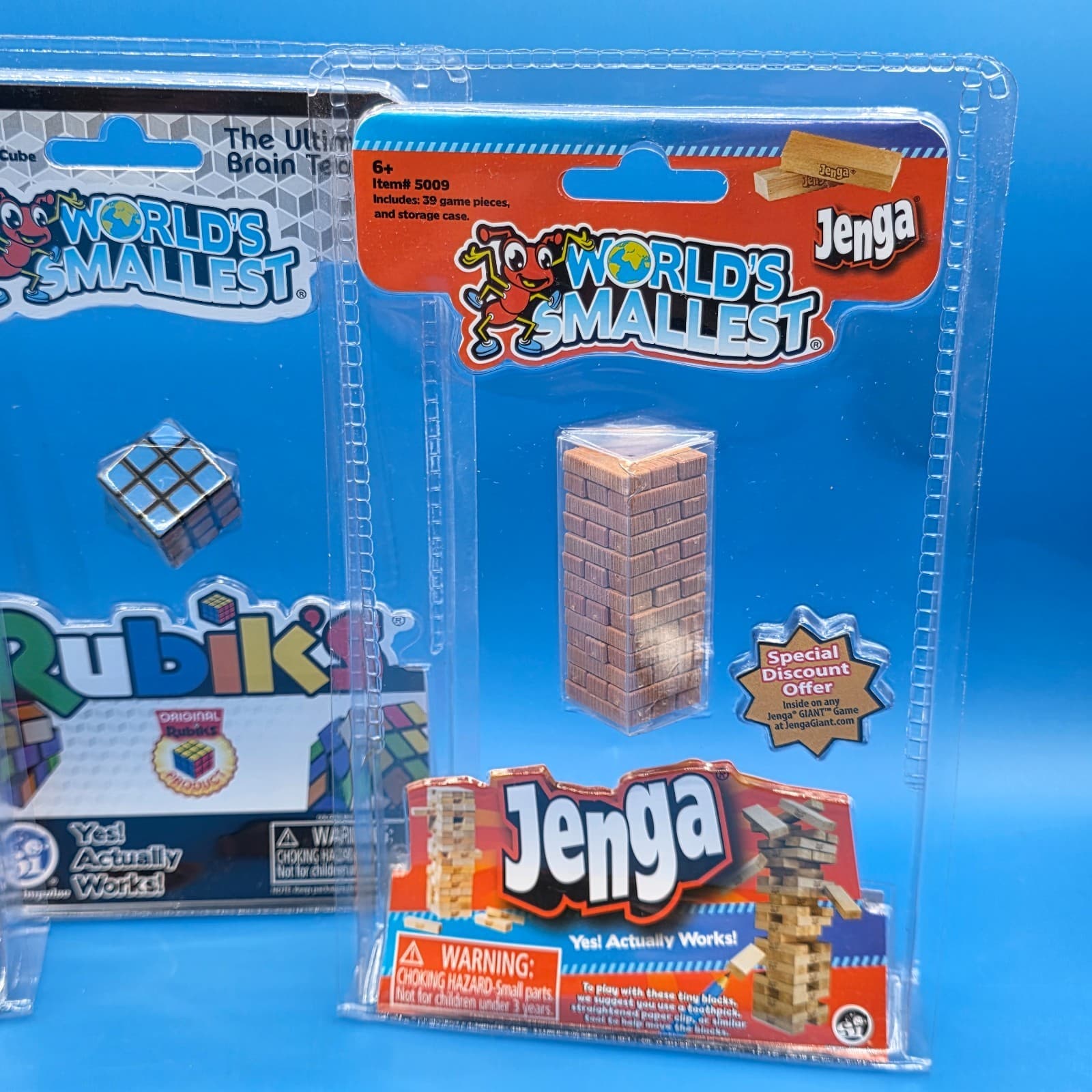 Lot Of 3 Brand New World's Smallest The Original Slinky, Jenga, Rubiks - Thumbnail 2