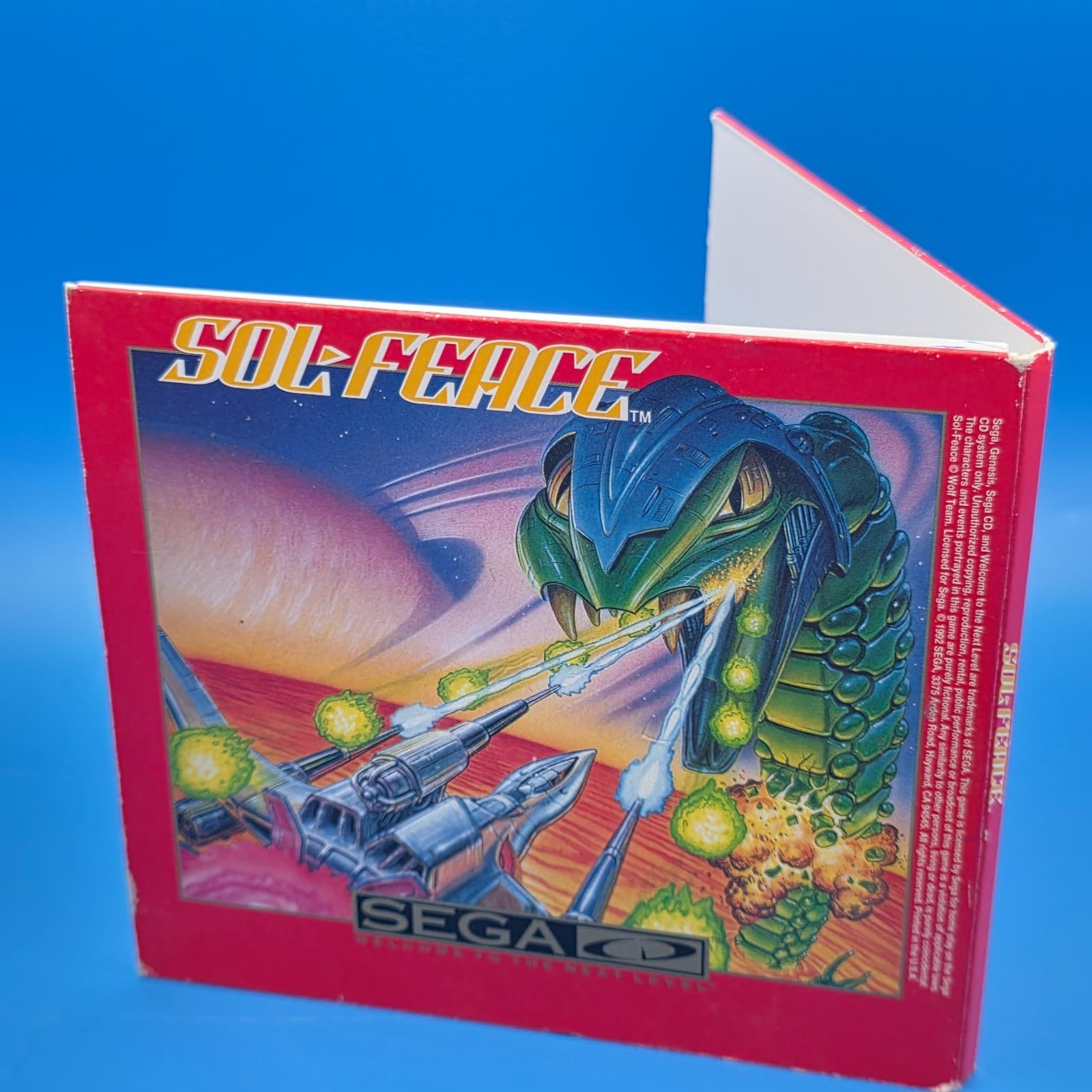 Sol-Feace (Sega CD, 1992) w/ Case No Manual Tested & Works - Thumbnail 4