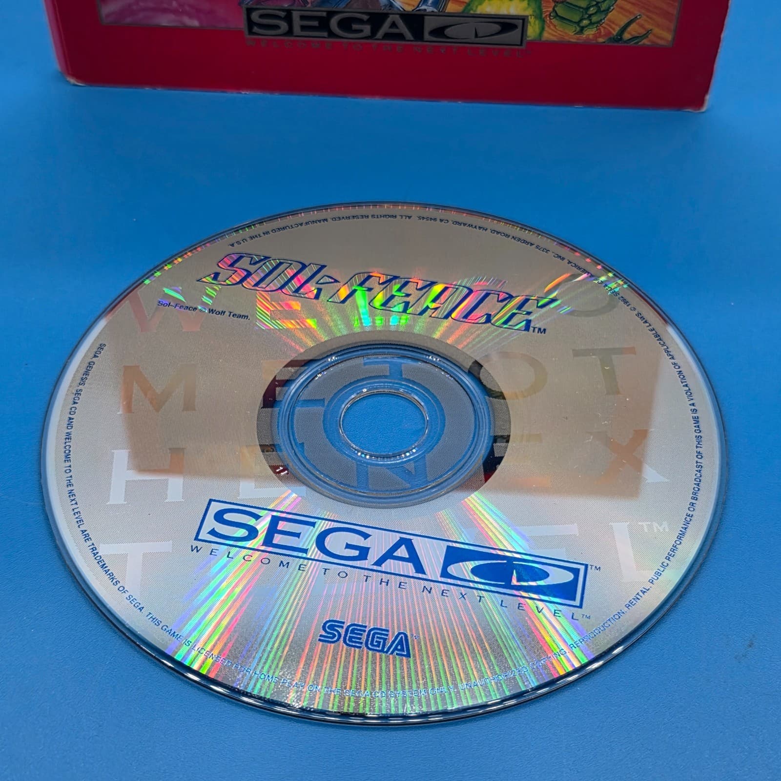 Sol-Feace (Sega CD, 1992) w/ Case No Manual Tested & Works - Thumbnail 3