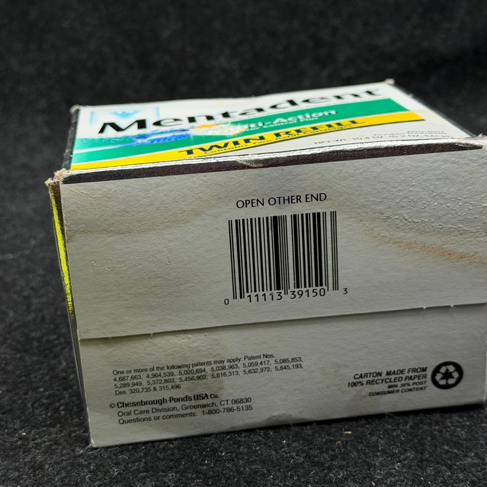 Vtg Mentadent Tartar Control Toothpaste 10 oz Baking Soda Peroxide Fluoride Twin - Thumbnail 8