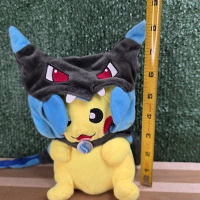 Pokemon Center Pikachu Wearing Mega Charizard X Poncho Cosplay 8" Plush Pokémon - Thumbnail 6