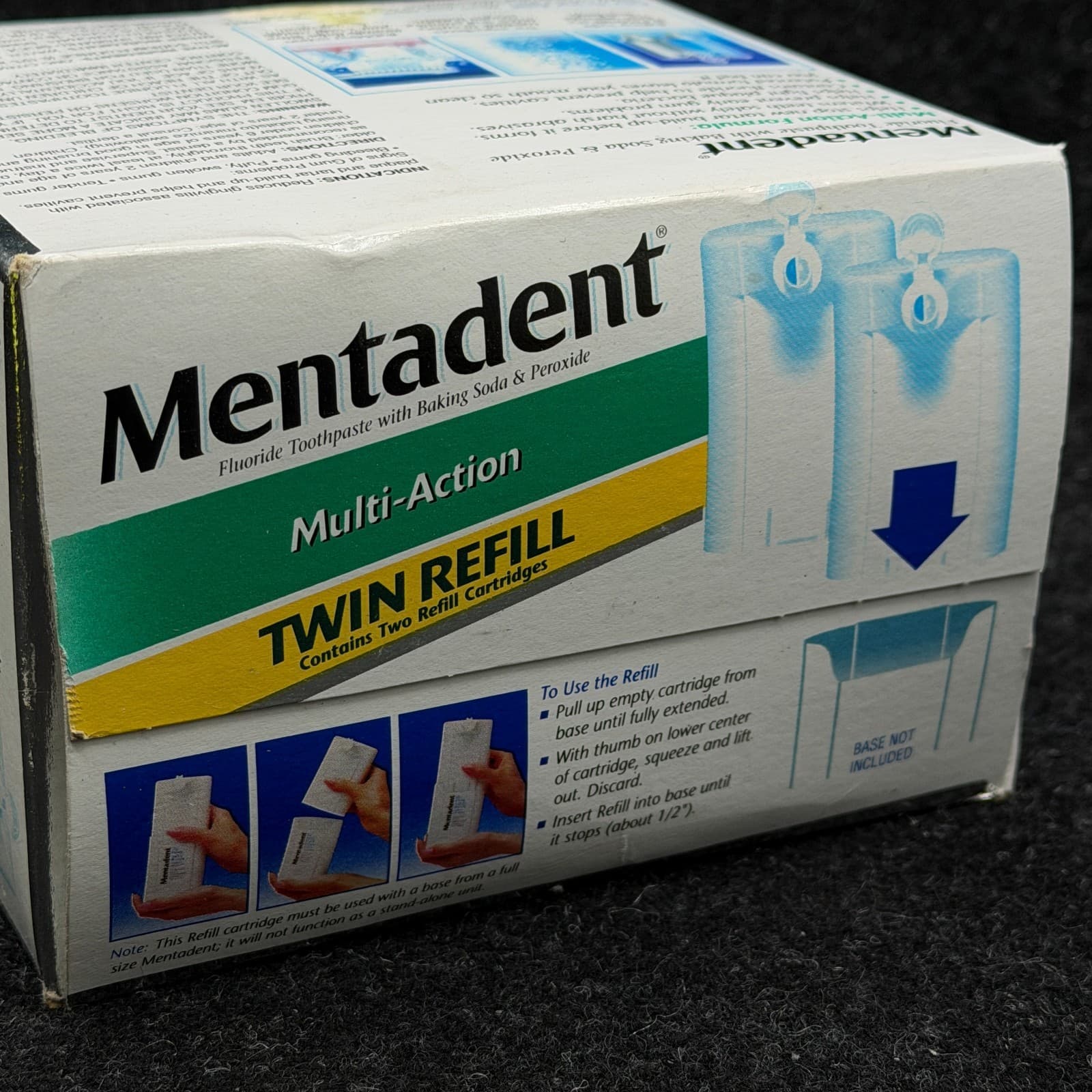 Vtg Mentadent Tartar Control Toothpaste 10 oz Baking Soda Peroxide Fluoride Twin - Thumbnail 3