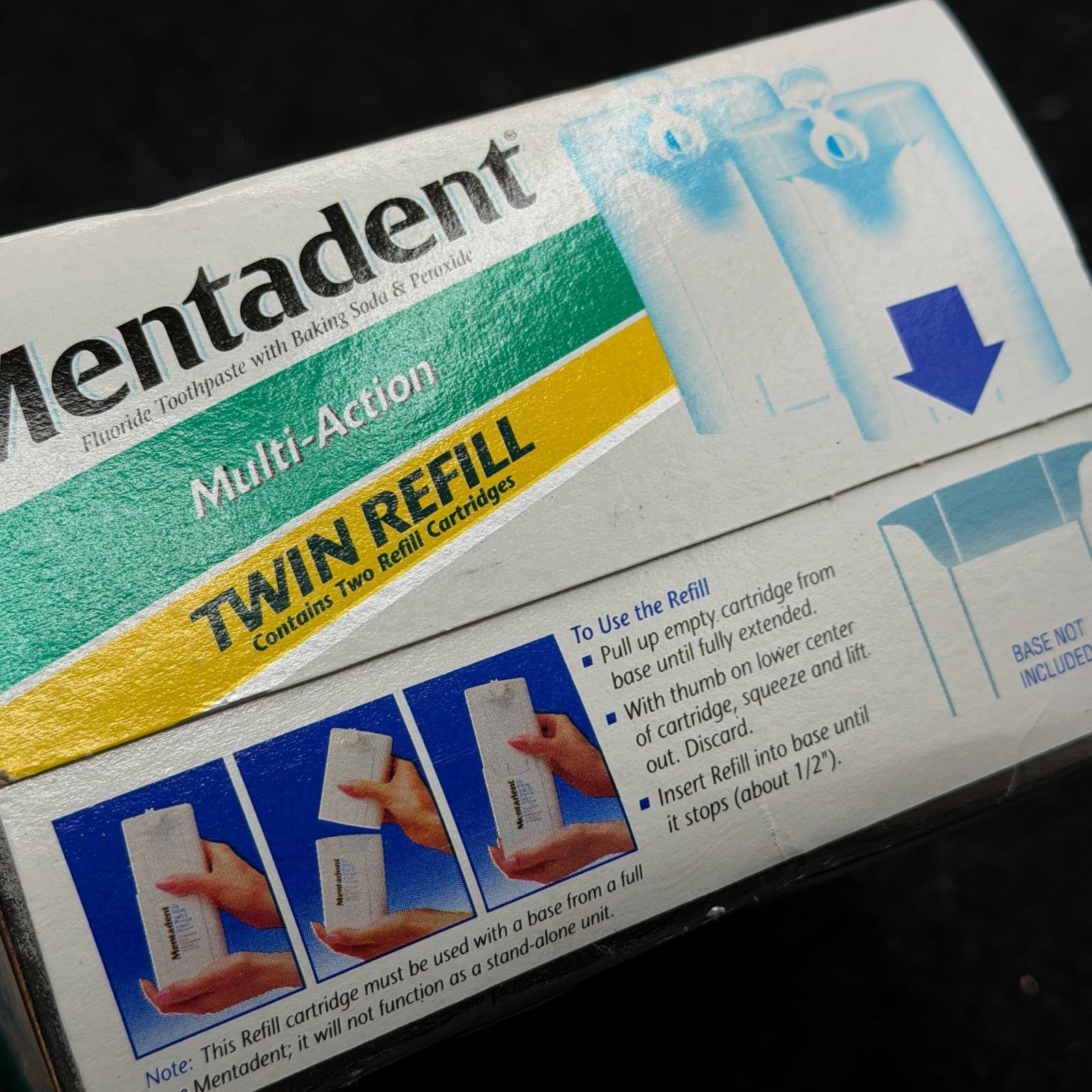 Vtg Mentadent Tartar Control Toothpaste 10 oz Baking Soda Peroxide Fluoride Twin - Thumbnail 7