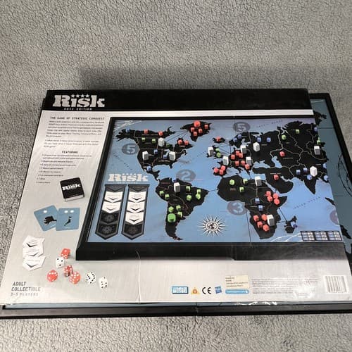 SPECIAL EDITION RISK ONYX EDITION BOARD GAME COMPLETE BOX - Thumbnail 12