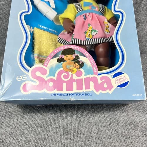 Vintage Goldberger Softina 14.5” Baby Doll Open & Close Eyes African American - Thumbnail 2