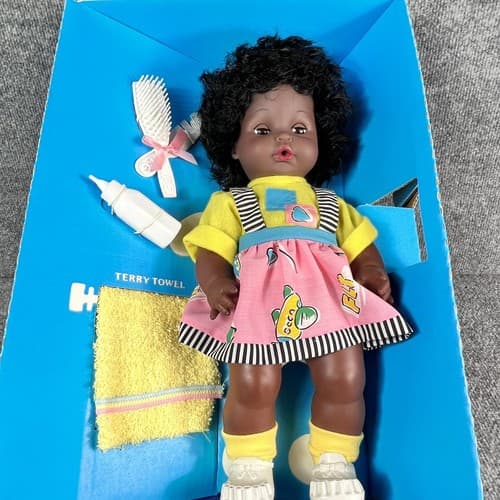 Vintage Goldberger Softina 14.5” Baby Doll Open & Close Eyes African American - Thumbnail 9