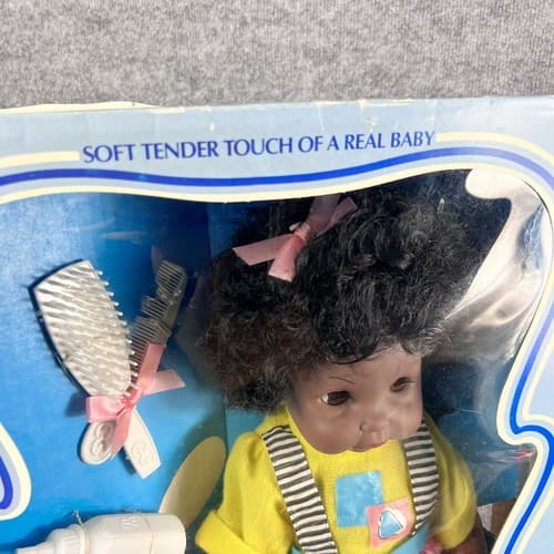 Vintage Goldberger Softina 14.5” Baby Doll Open & Close Eyes African American - Thumbnail 3