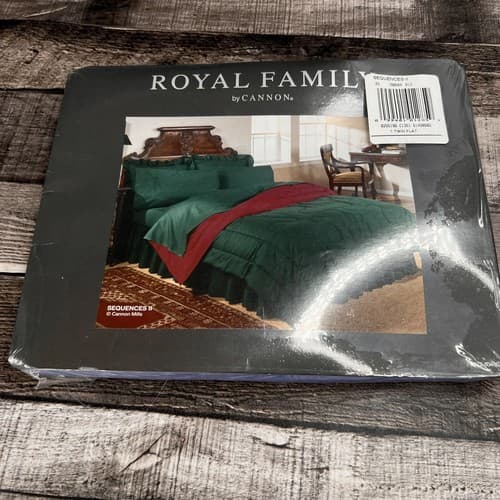 Vintage Royal Family By Cannon Sequences II Twin size Flat Sheet Blue - Thumbnail 3
