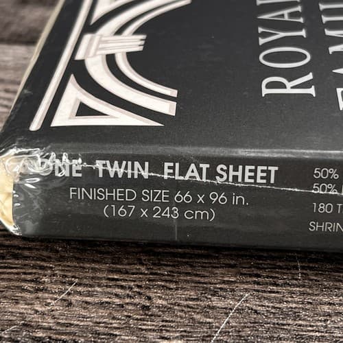 Vintage Royal Family By Cannon Sequences II Twin size Flat Sheet Off White - Thumbnail 7