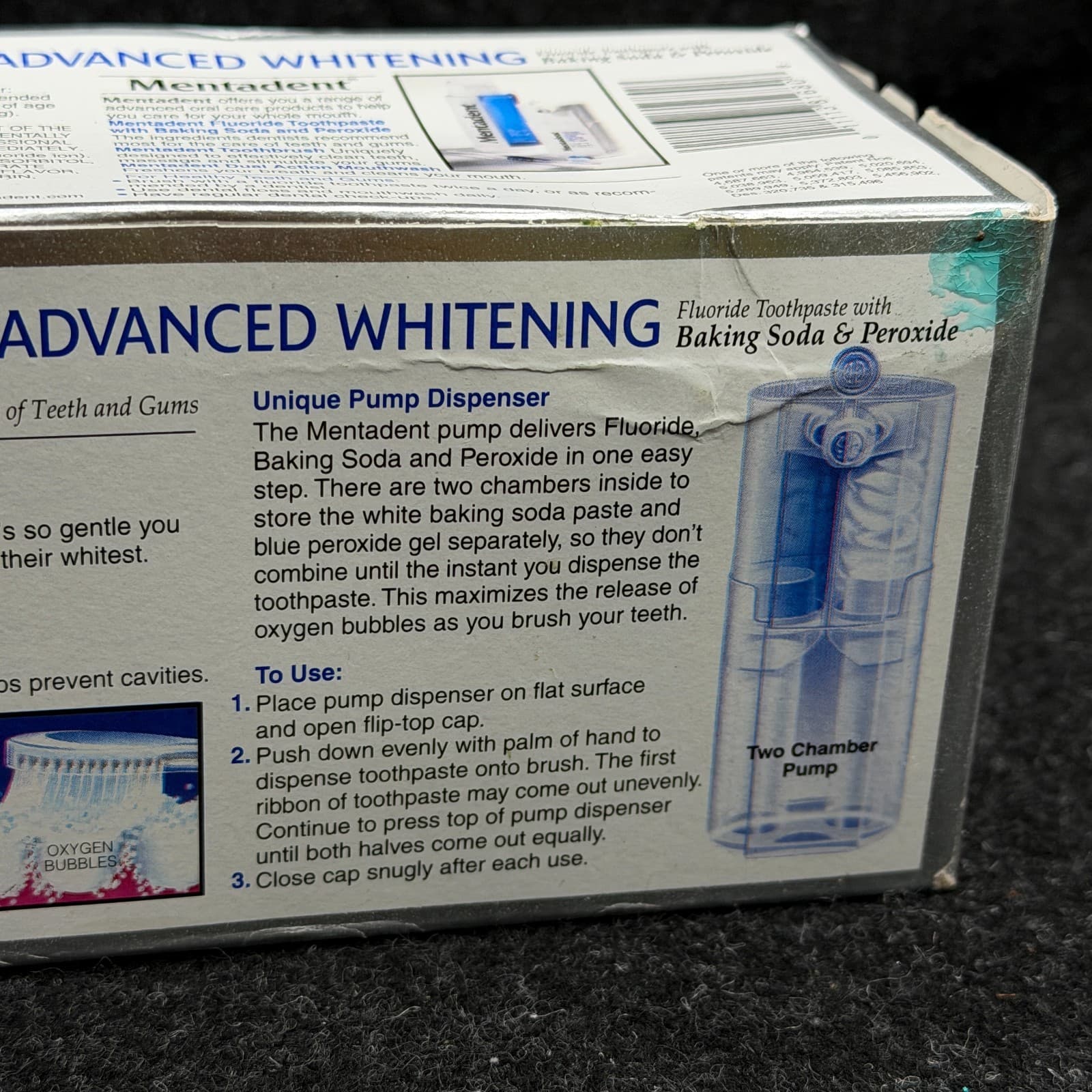 Mentadent Advanced Whitening Fluoride Toothpaste Baking Soda & Peroxide 3.5 OZ - Thumbnail 6