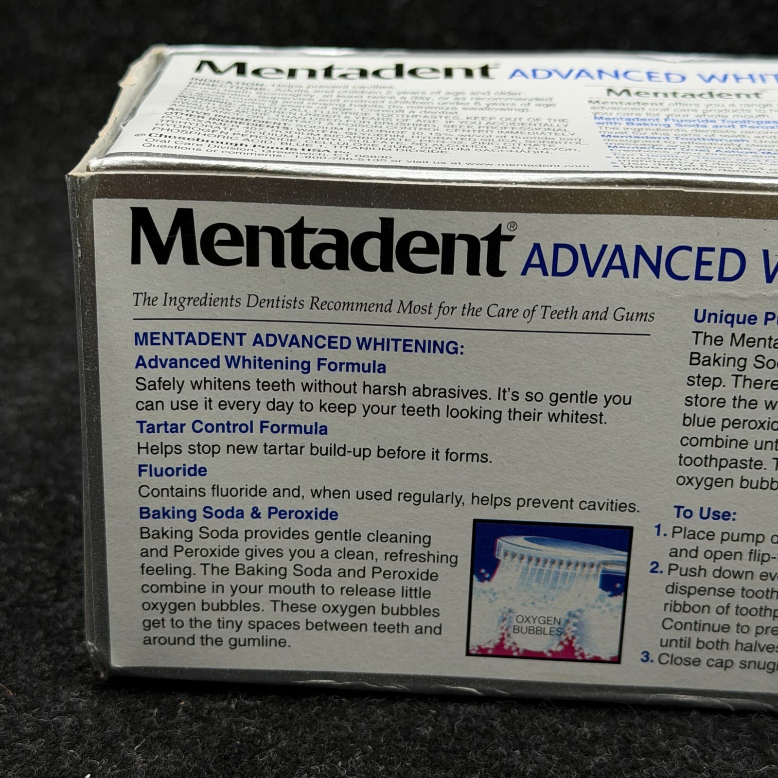 Mentadent Advanced Whitening Fluoride Toothpaste Baking Soda & Peroxide 3.5 OZ - Thumbnail 7