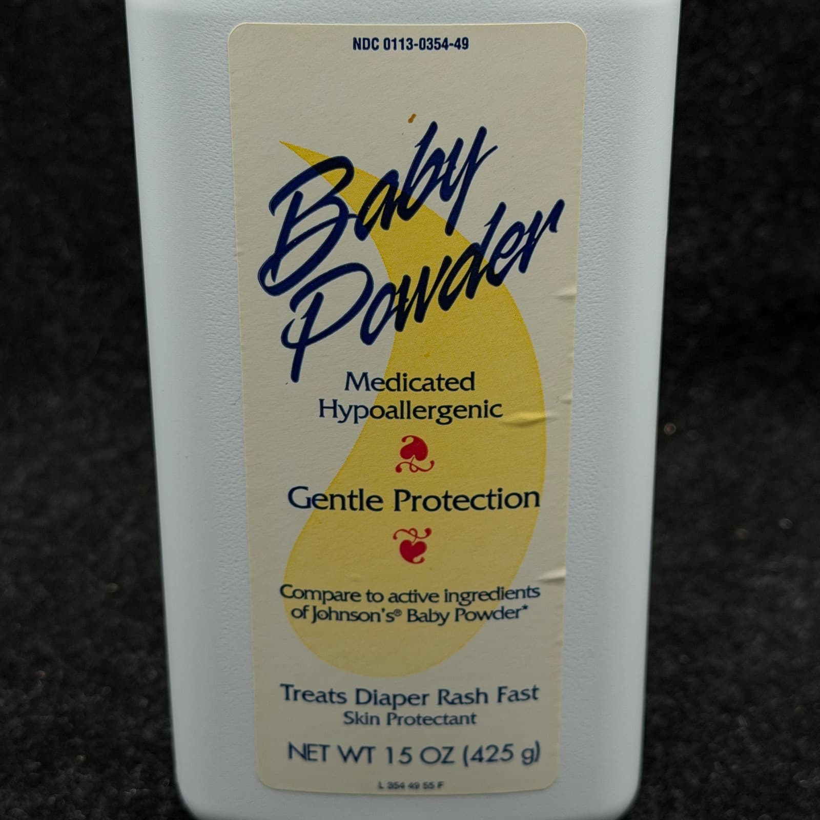 VINTAGE Pearigo Medicated Hypoallergenic Baby Powder 15oz Bottle Full - Thumbnail 2