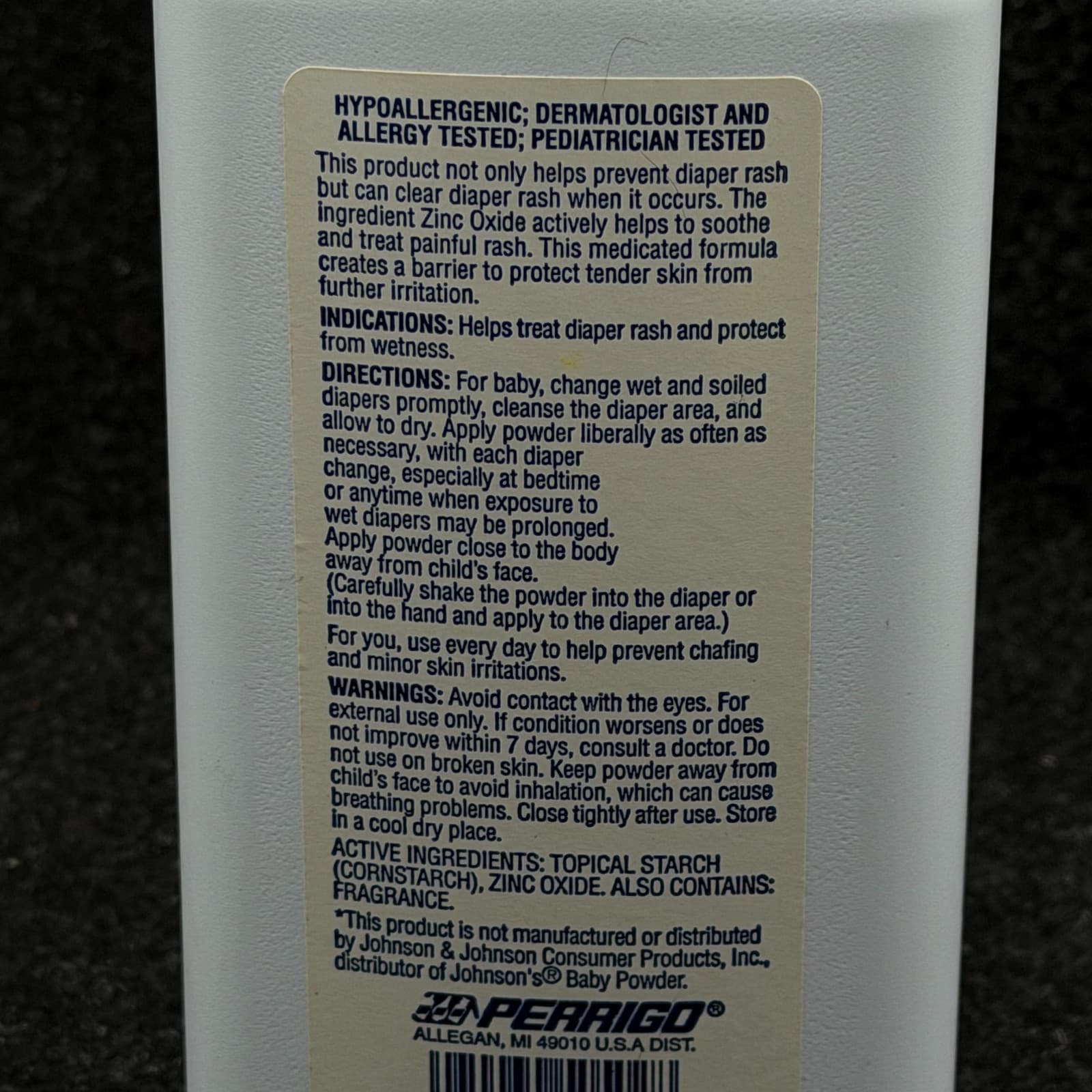 VINTAGE Pearigo Medicated Hypoallergenic Baby Powder 15oz Bottle Full - Thumbnail 5