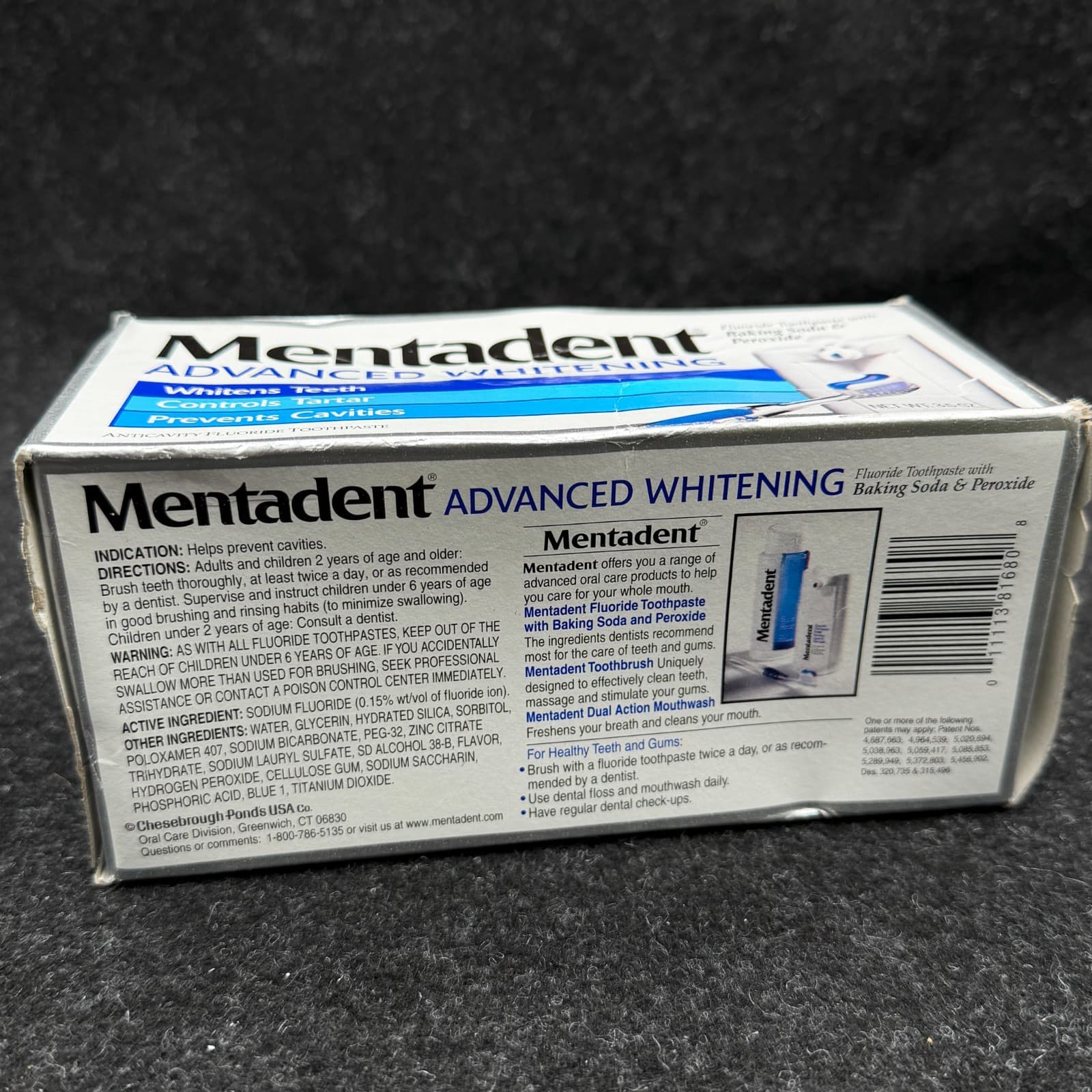 Mentadent Advanced Whitening Fluoride Toothpaste Baking Soda & Peroxide 3.5 OZ - Thumbnail 8