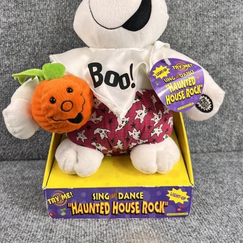 Dan Dee Animated Singing Ghost Sing Haunted House Rock Lights up and Shakes - Thumbnail 2