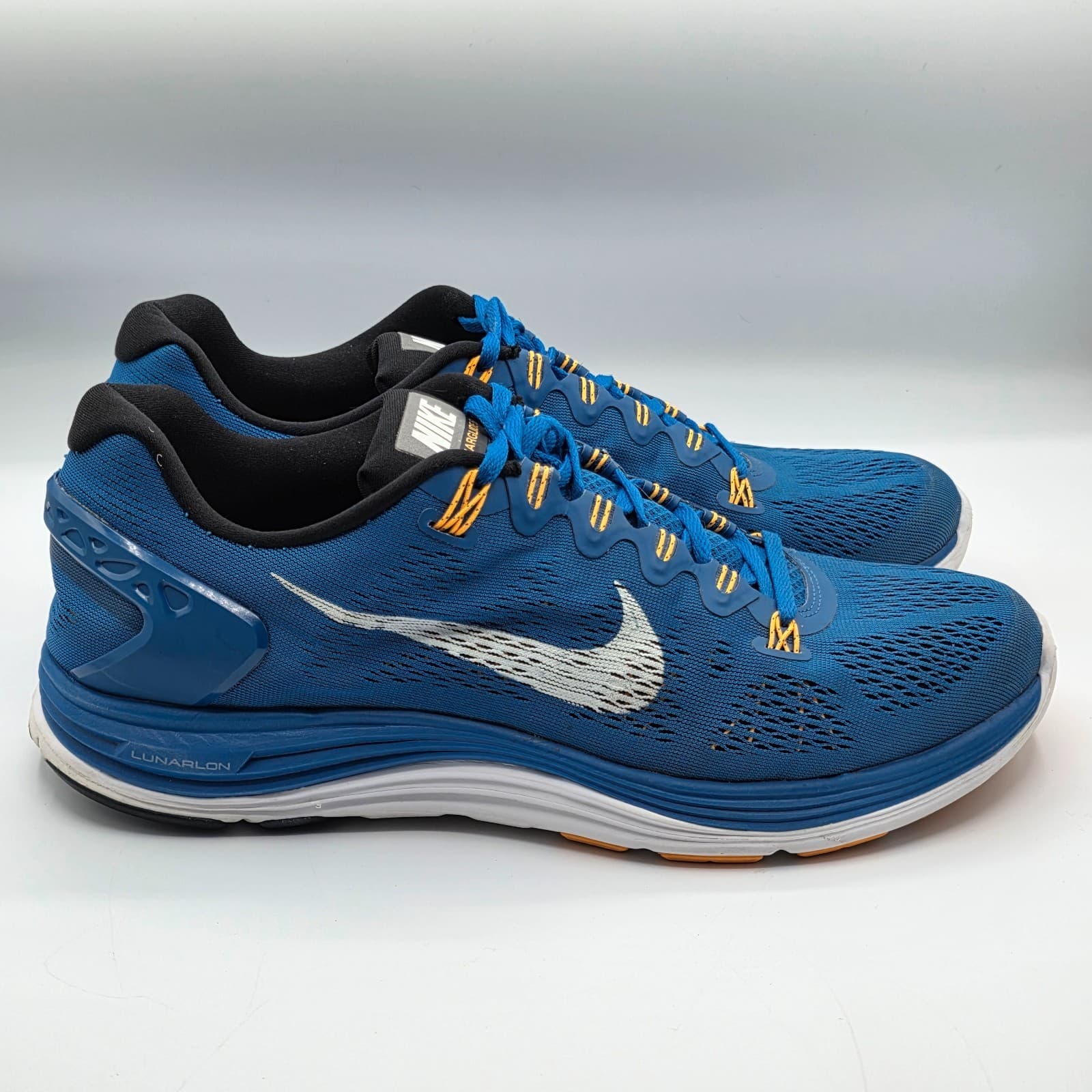 Nike Lunarlon Blue Lace Up Running Shoes Mens Size US 12 Blue - Thumbnail 7