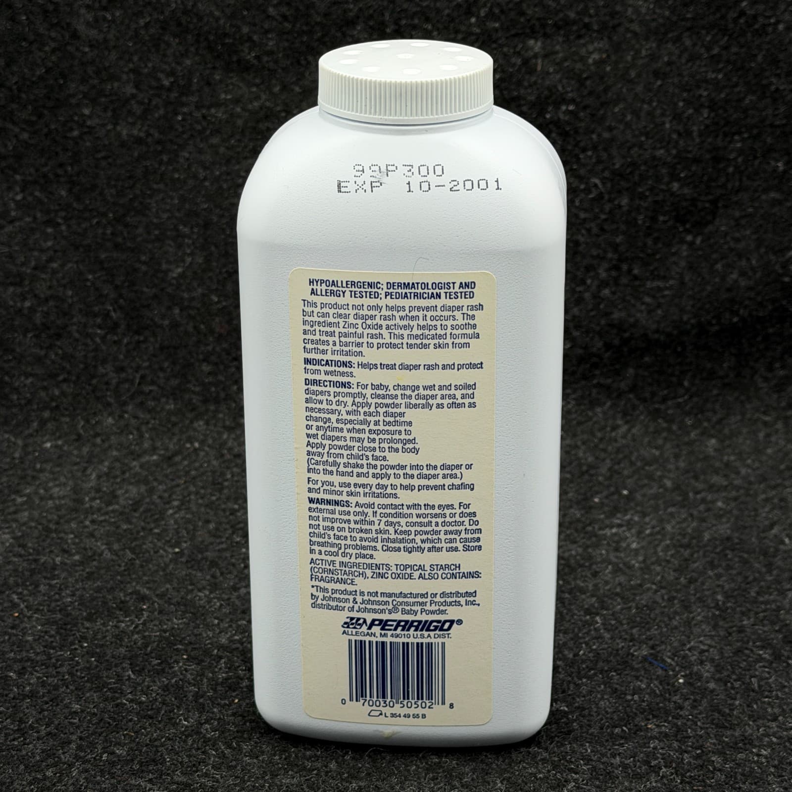 VINTAGE Pearigo Medicated Hypoallergenic Baby Powder 15oz Bottle Full - Thumbnail 4
