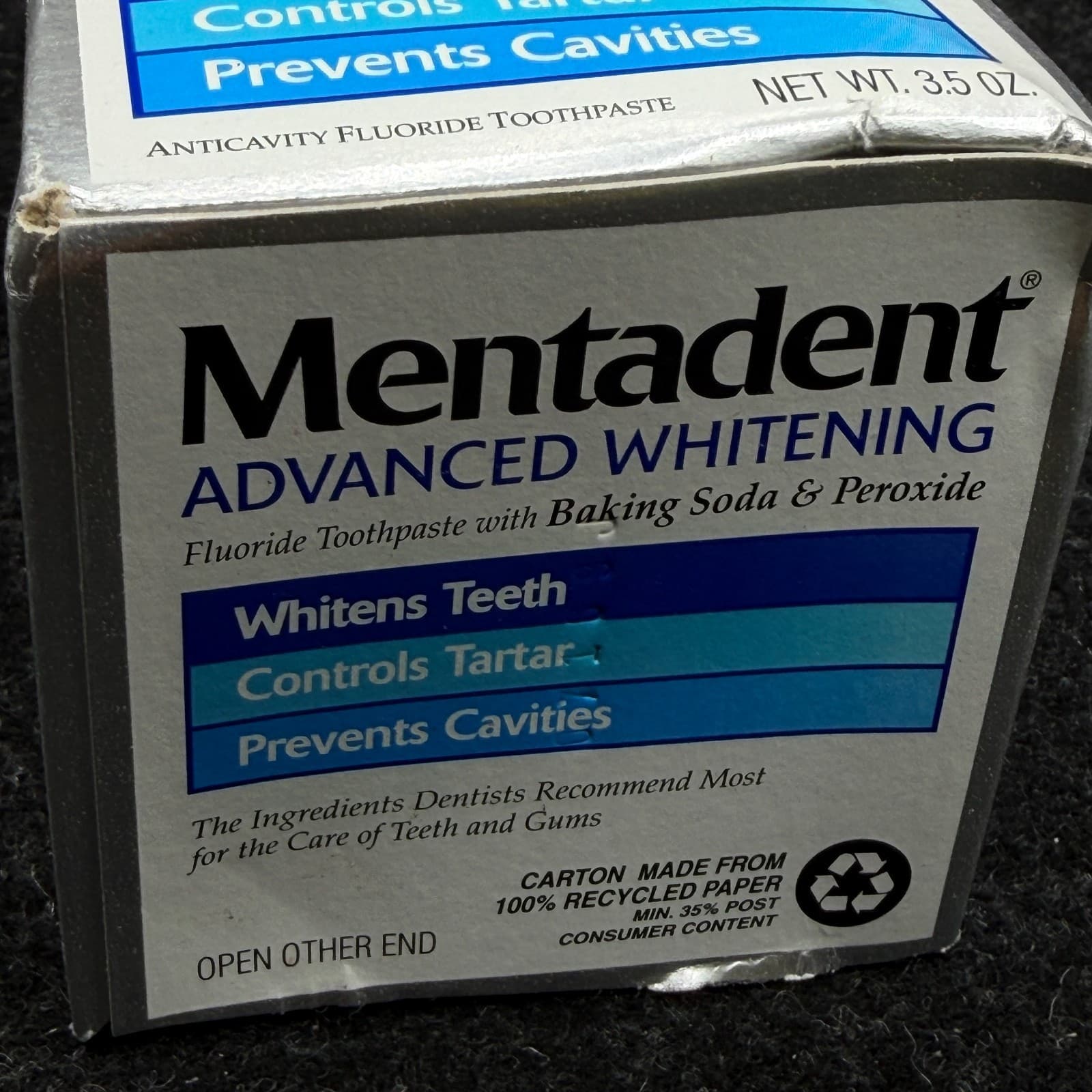 Mentadent Advanced Whitening Fluoride Toothpaste Baking Soda & Peroxide 3.5 OZ - Thumbnail 10