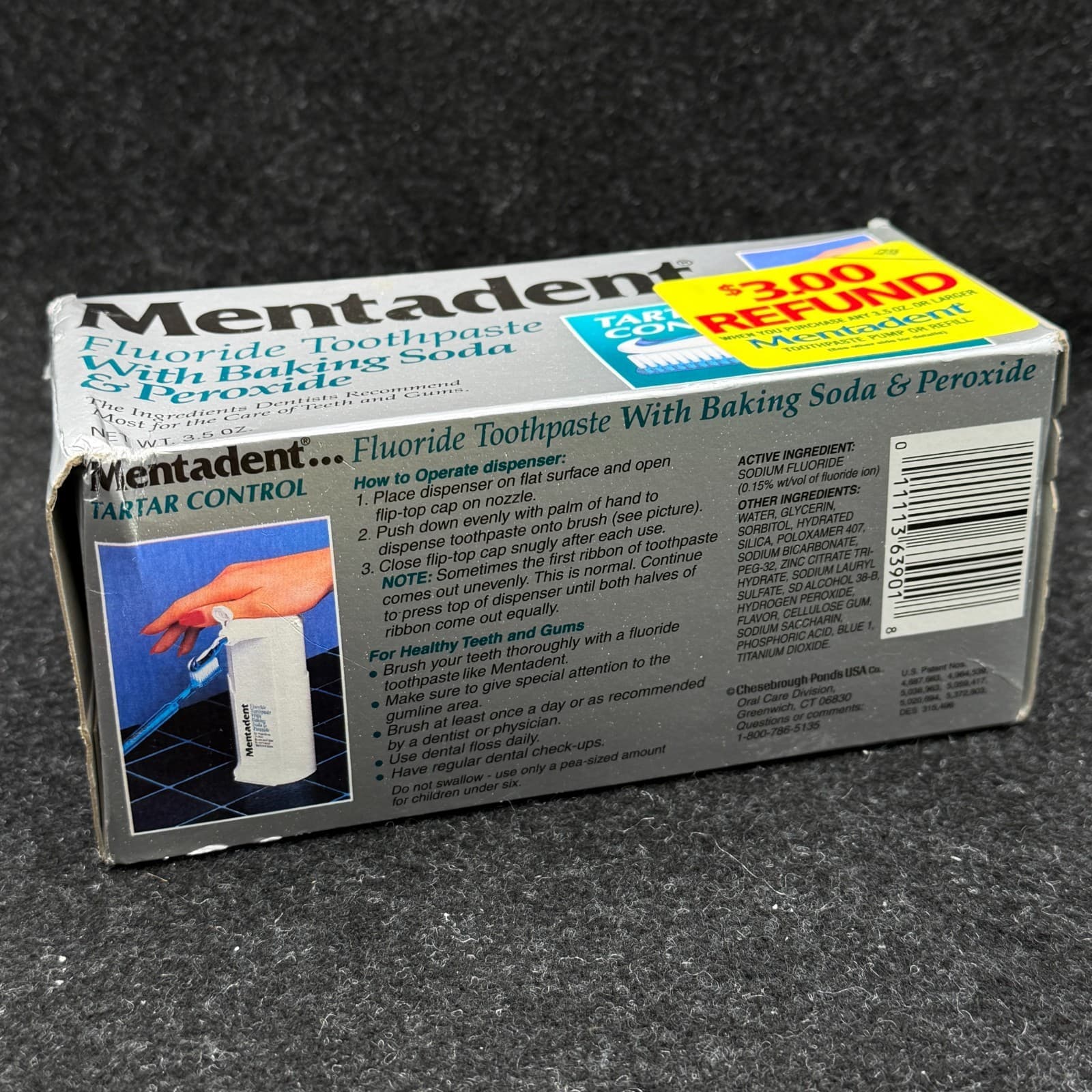 Mentadent Fluoride Toothpaste Refill w/Baking Soda Peroxide Tartar Control 3.5oz - Thumbnail 5
