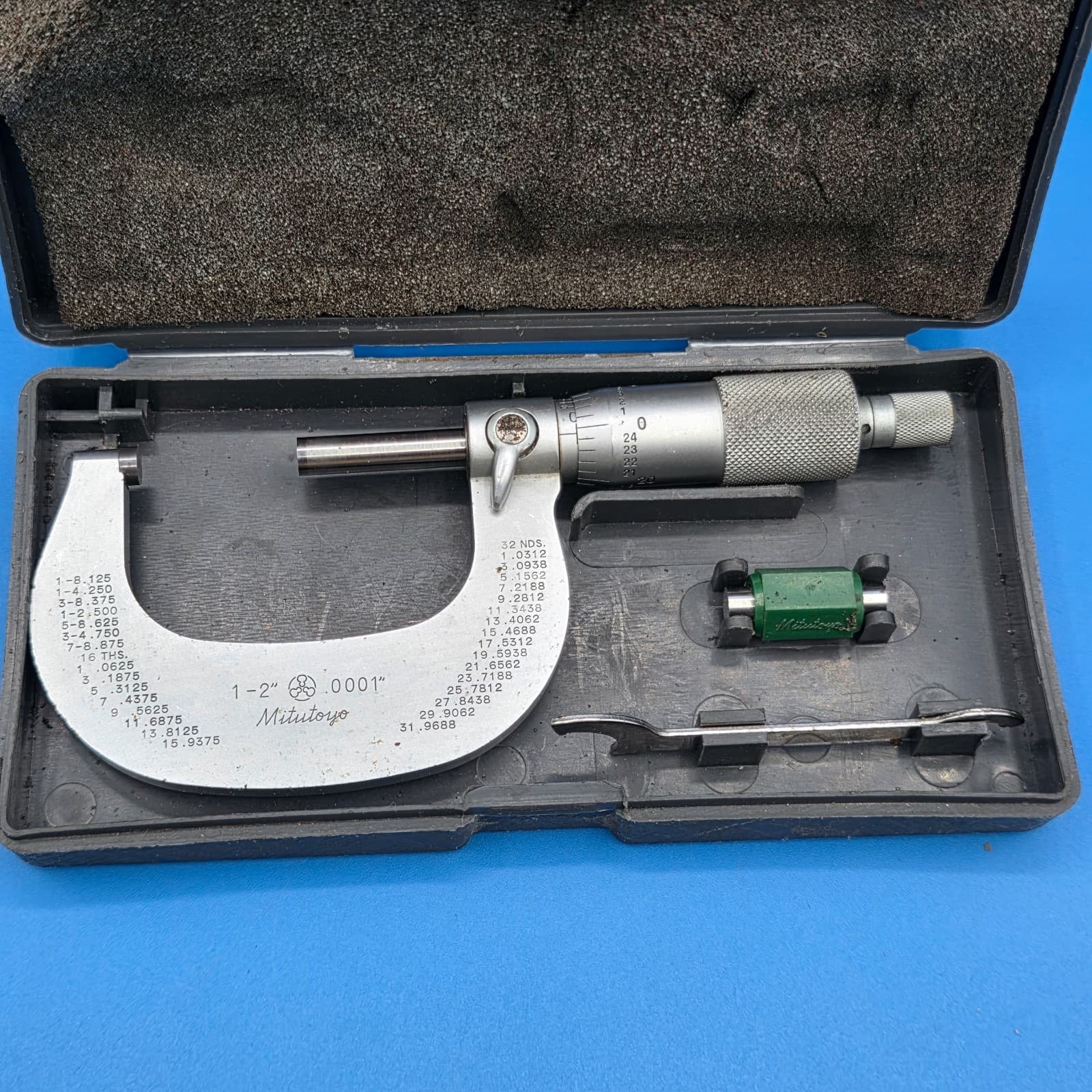 Mitutoyo No. 101-106 Outside Micrometer 1”-2” .001” Graduation in Original Case - Thumbnail 2
