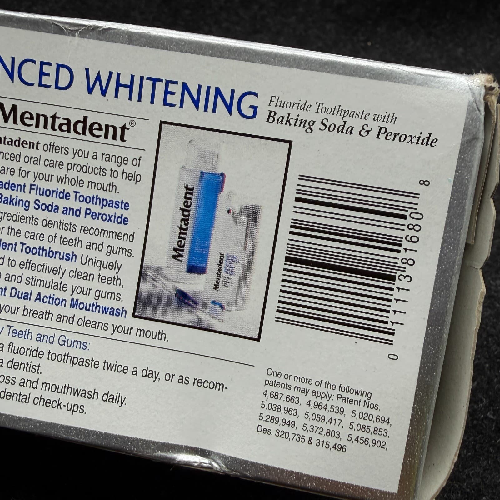 Mentadent Advanced Whitening Fluoride Toothpaste Baking Soda & Peroxide 3.5 OZ - Thumbnail 9