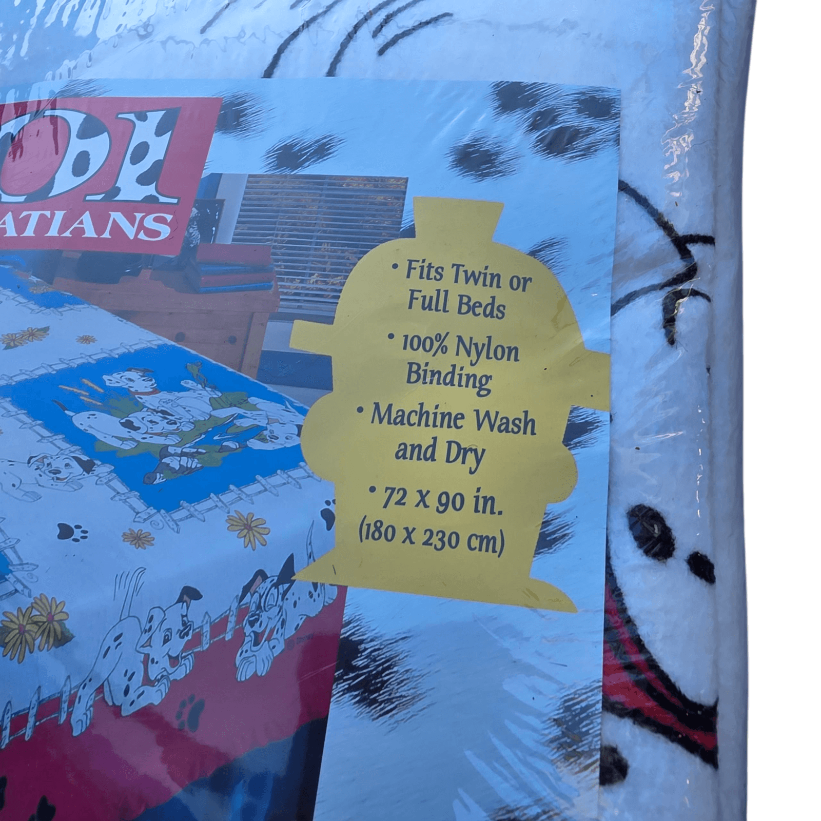 New Vintage Beacon 90's Disney 101 Dalmatians Fashion Blanket 72" x 90" USA - Thumbnail 5