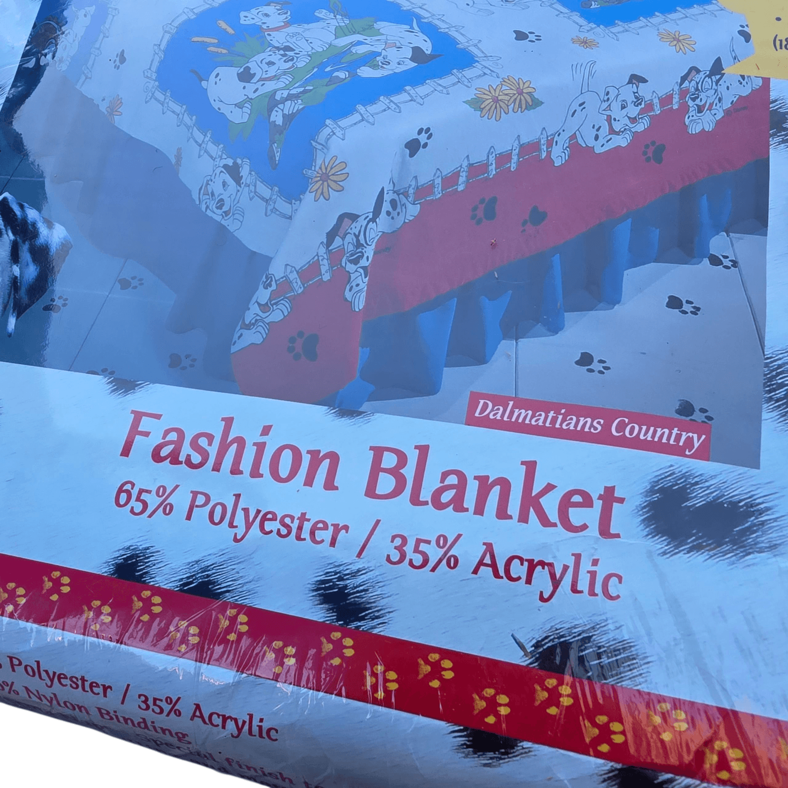 New Vintage Beacon 90's Disney 101 Dalmatians Fashion Blanket 72" x 90" USA - Thumbnail 3
