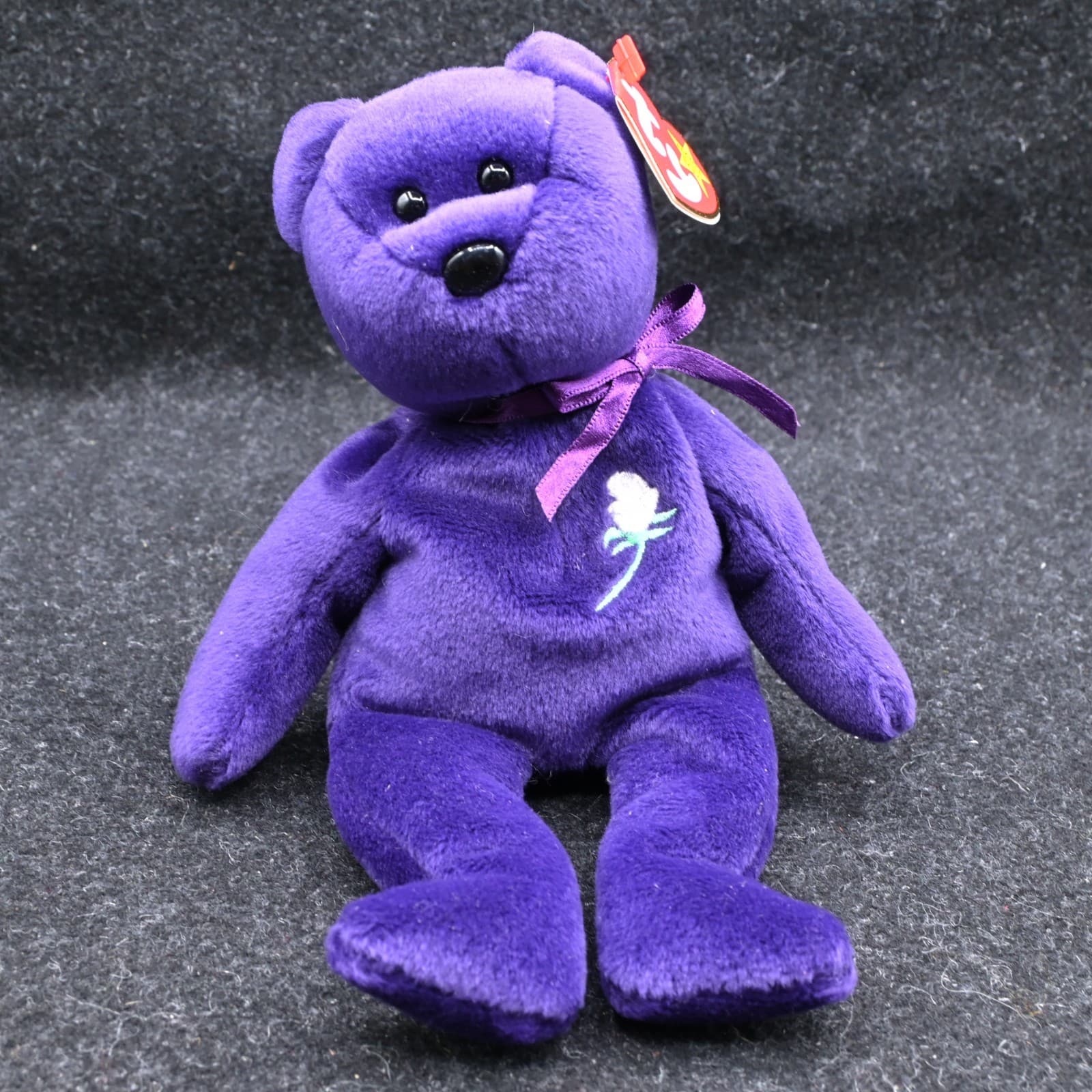 TY Beanie Baby PRINCESS DIANA the Purple Teddy Bear 1997 -RETIRED new MINT tag - Thumbnail 2