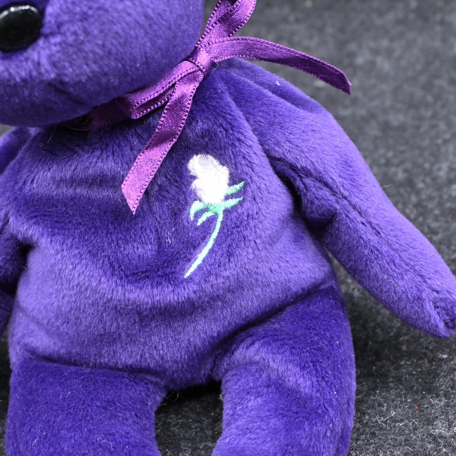 TY Beanie Baby PRINCESS DIANA the Purple Teddy Bear 1997 -RETIRED new MINT tag - Thumbnail 3