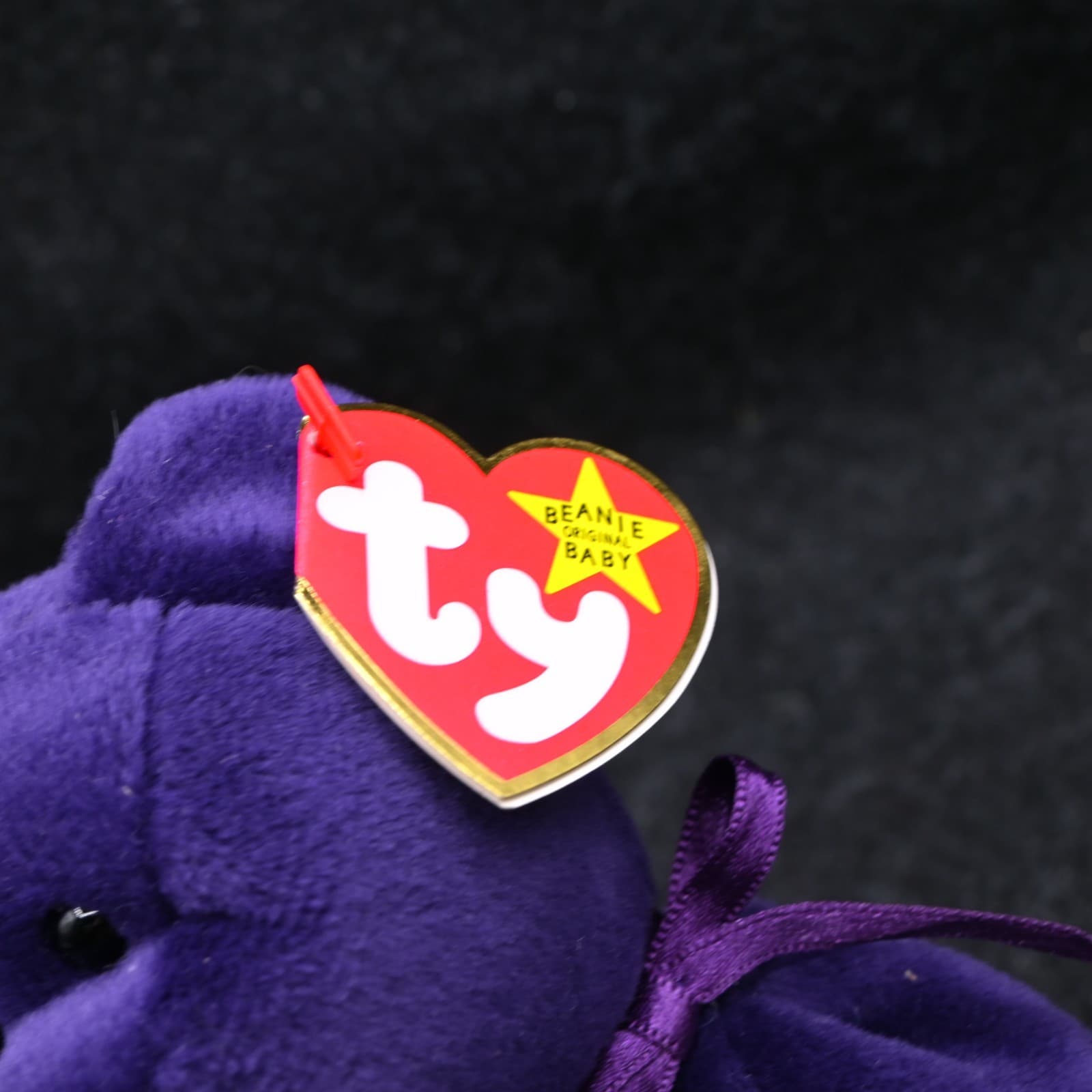 TY Beanie Baby PRINCESS DIANA the Purple Teddy Bear 1997 -RETIRED new MINT tag - Thumbnail 5