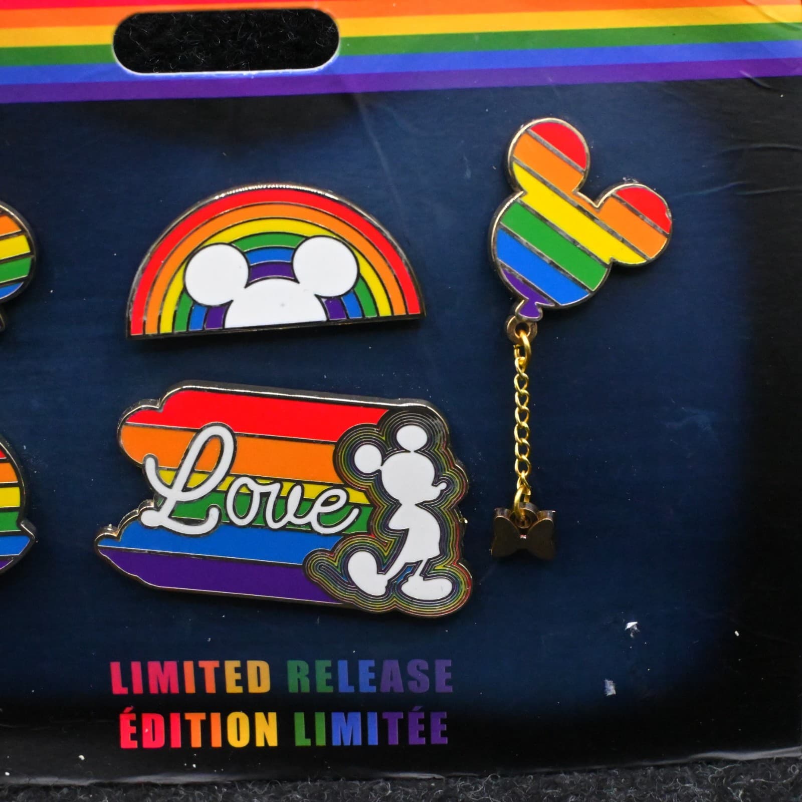 Disney Store Mickey Mouse Rainbow Disney Pin Set 5 Pins Limited Release NEW - Thumbnail 3