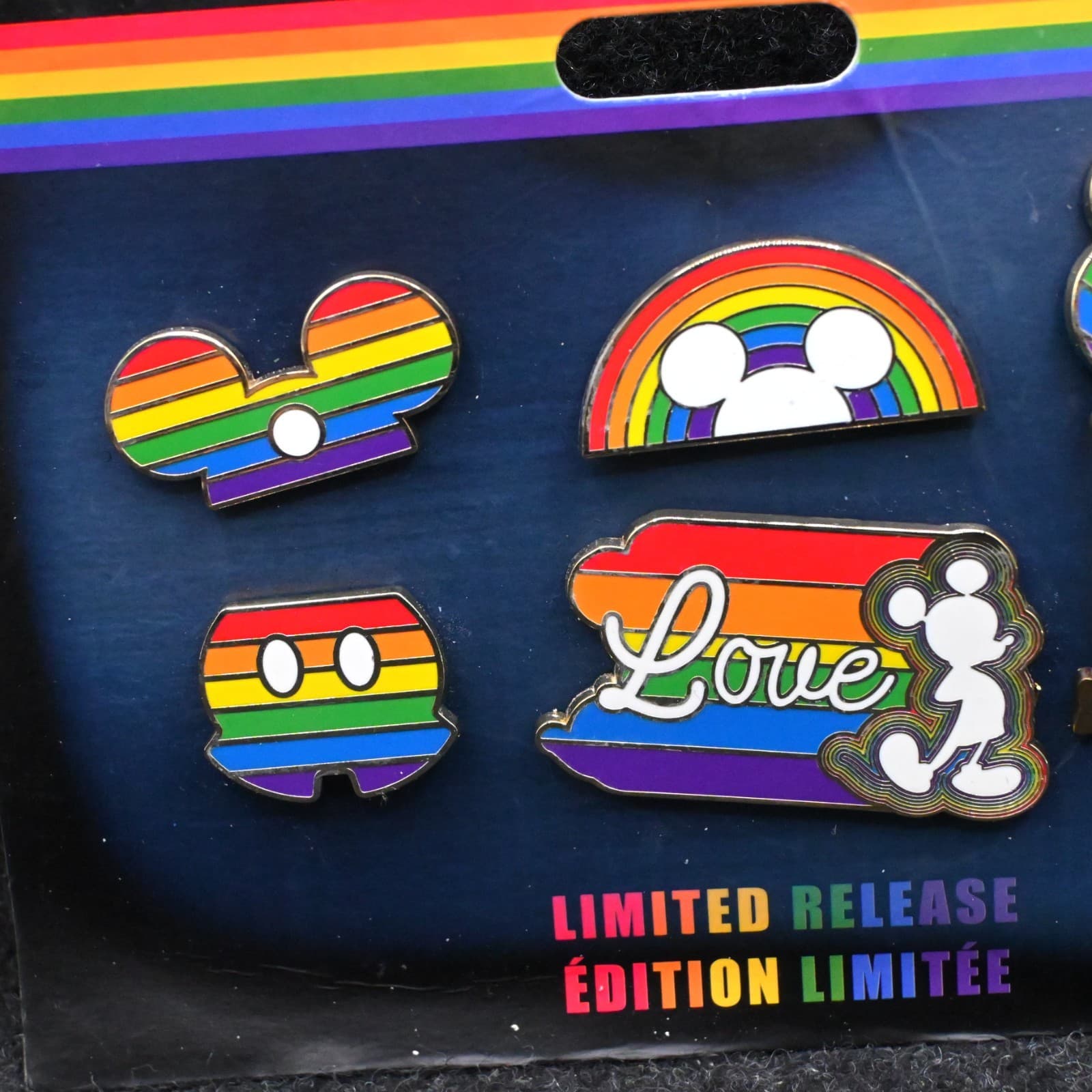 Disney Store Mickey Mouse Rainbow Disney Pin Set 5 Pins Limited Release NEW - Thumbnail 2