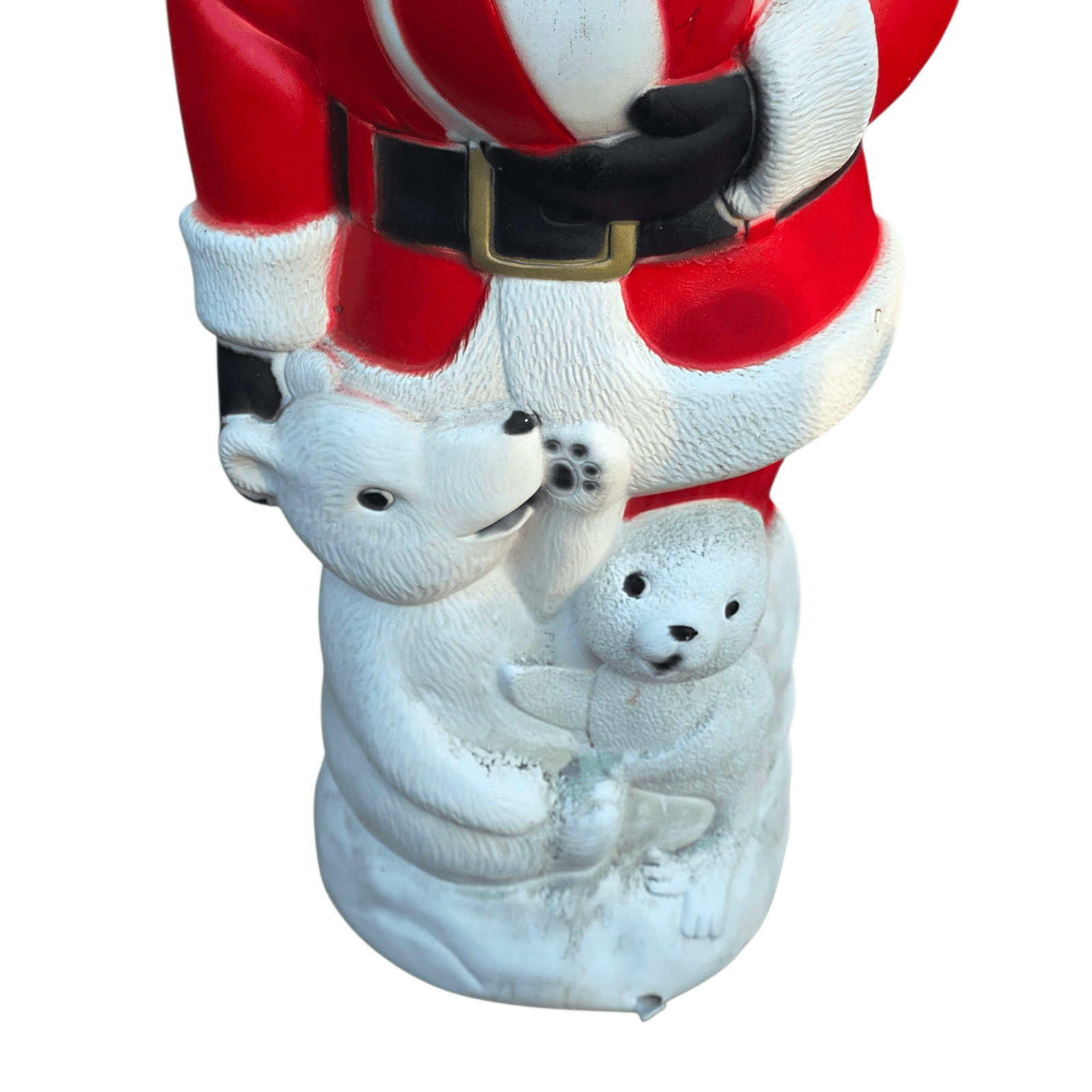 Vintage 2003 37” Blow Mold African American Santa & Polar Bears TPI Plastics Inc - Thumbnail 3