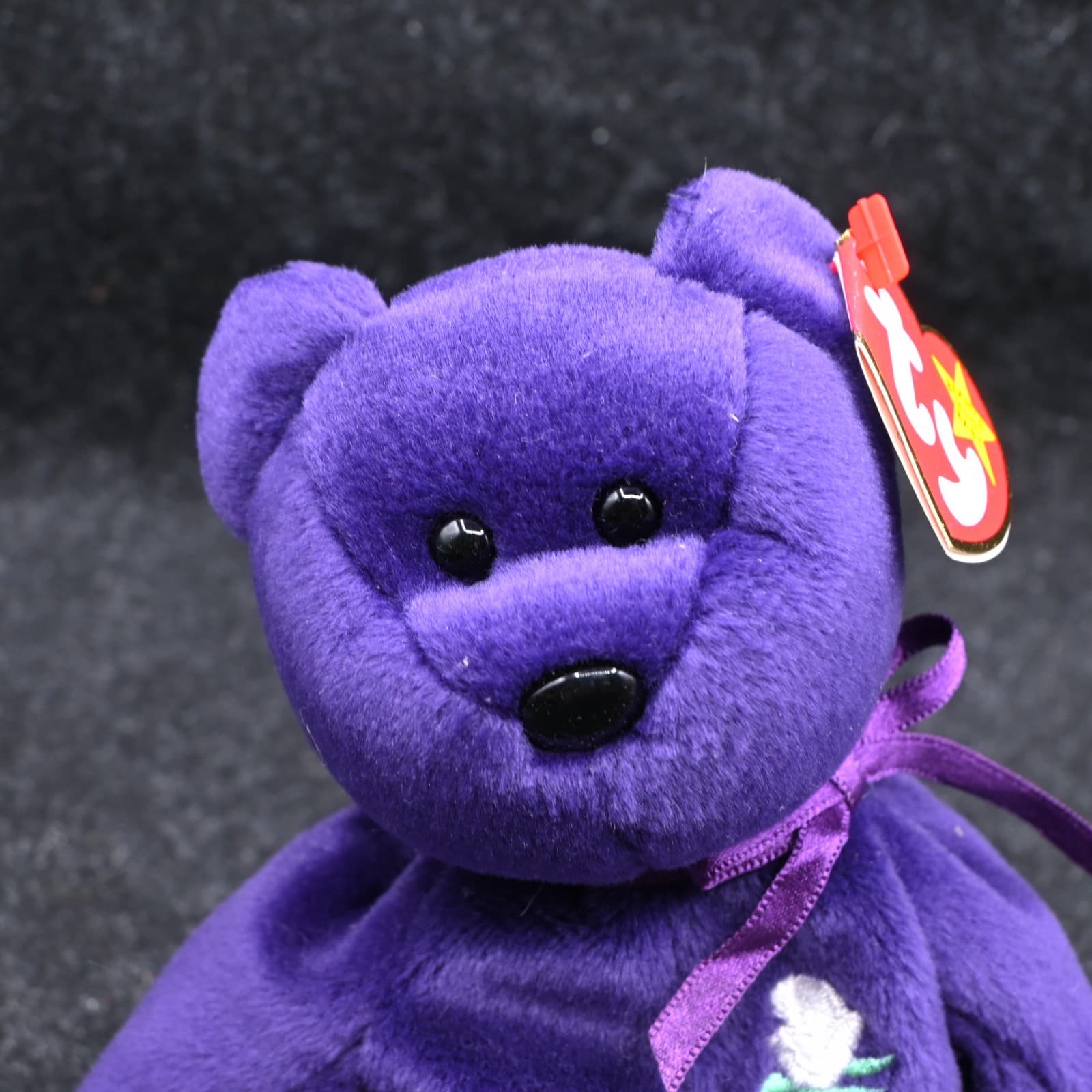 TY Beanie Baby PRINCESS DIANA the Purple Teddy Bear 1997 -RETIRED new MINT tag - Thumbnail 4
