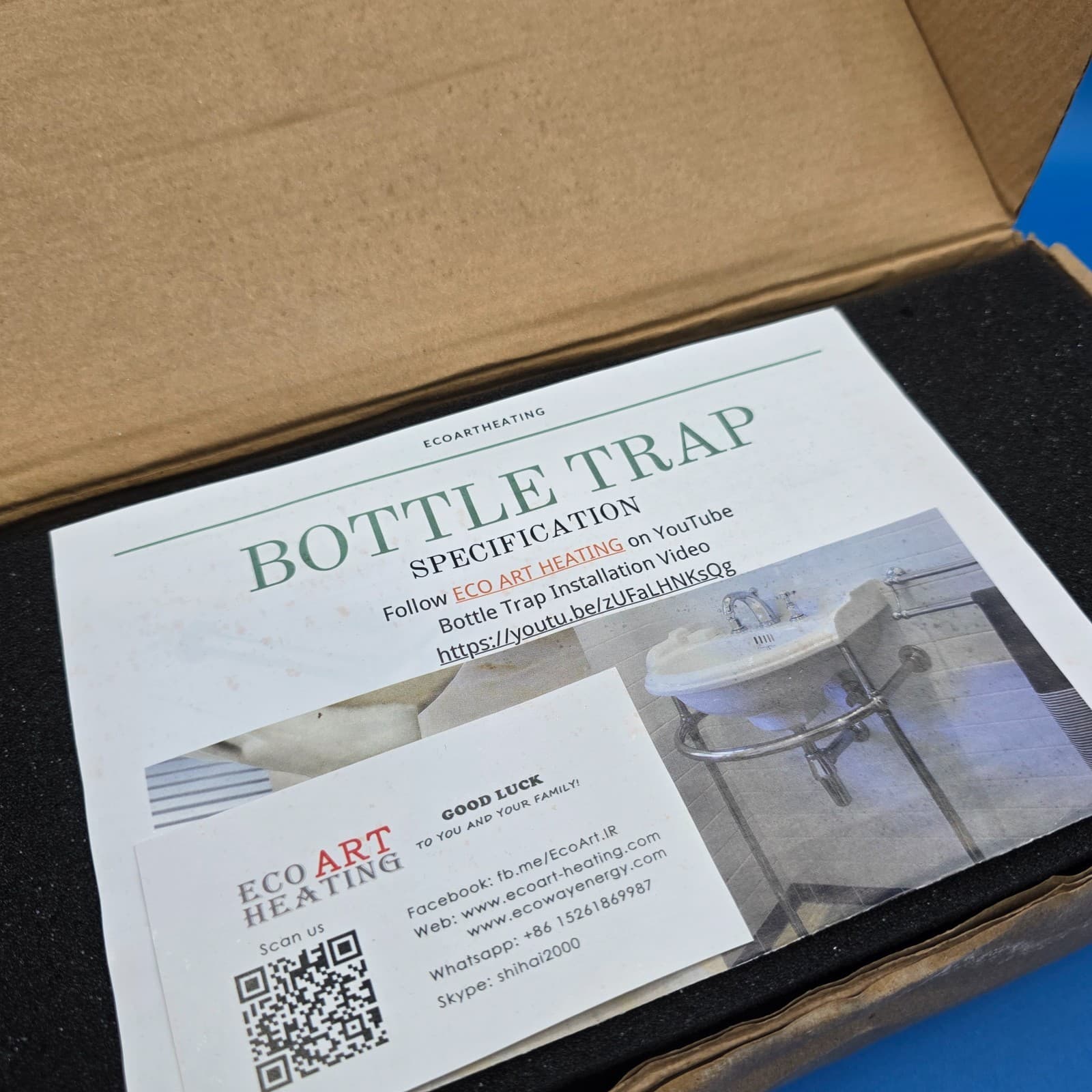 Jiangsu Ecoway System Bottle Trap Standard 1-1/4" Connections to Basin Waste - Thumbnail 6