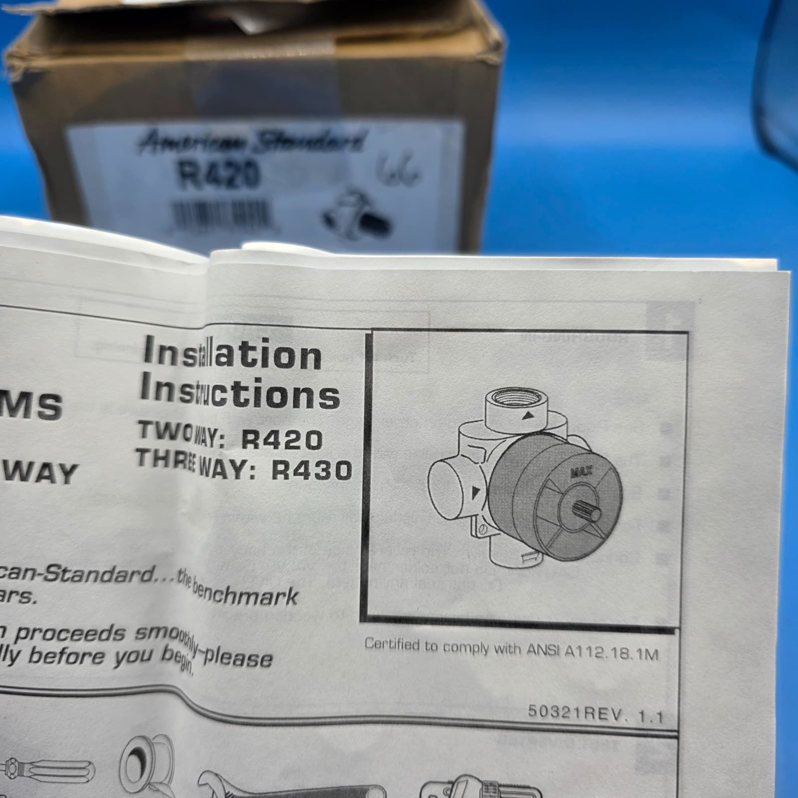 American Standard R420 2-Way In Wall Diverter Valve New In Box - Thumbnail 7