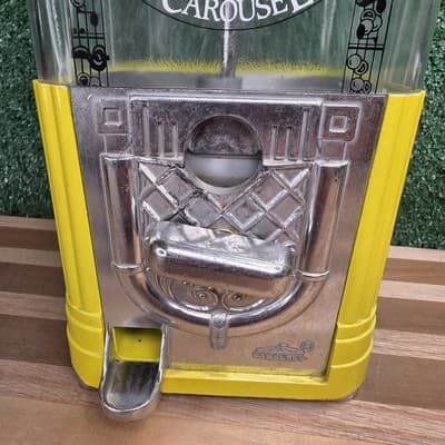 Vintage Classic Carousel Yellow Jukebox Tabletop Counter Candy Gumball Machine - Thumbnail 3