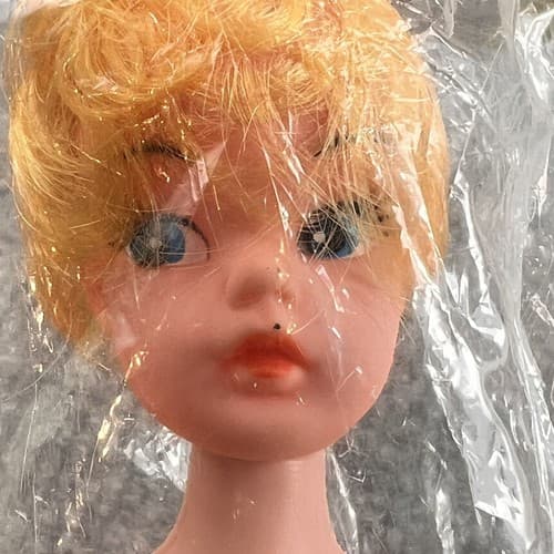 VINTAGE LITTLE MISS SHOPPER DOLL 11” Blonde Blue Eyes White Heels HONG KONG - Thumbnail 5