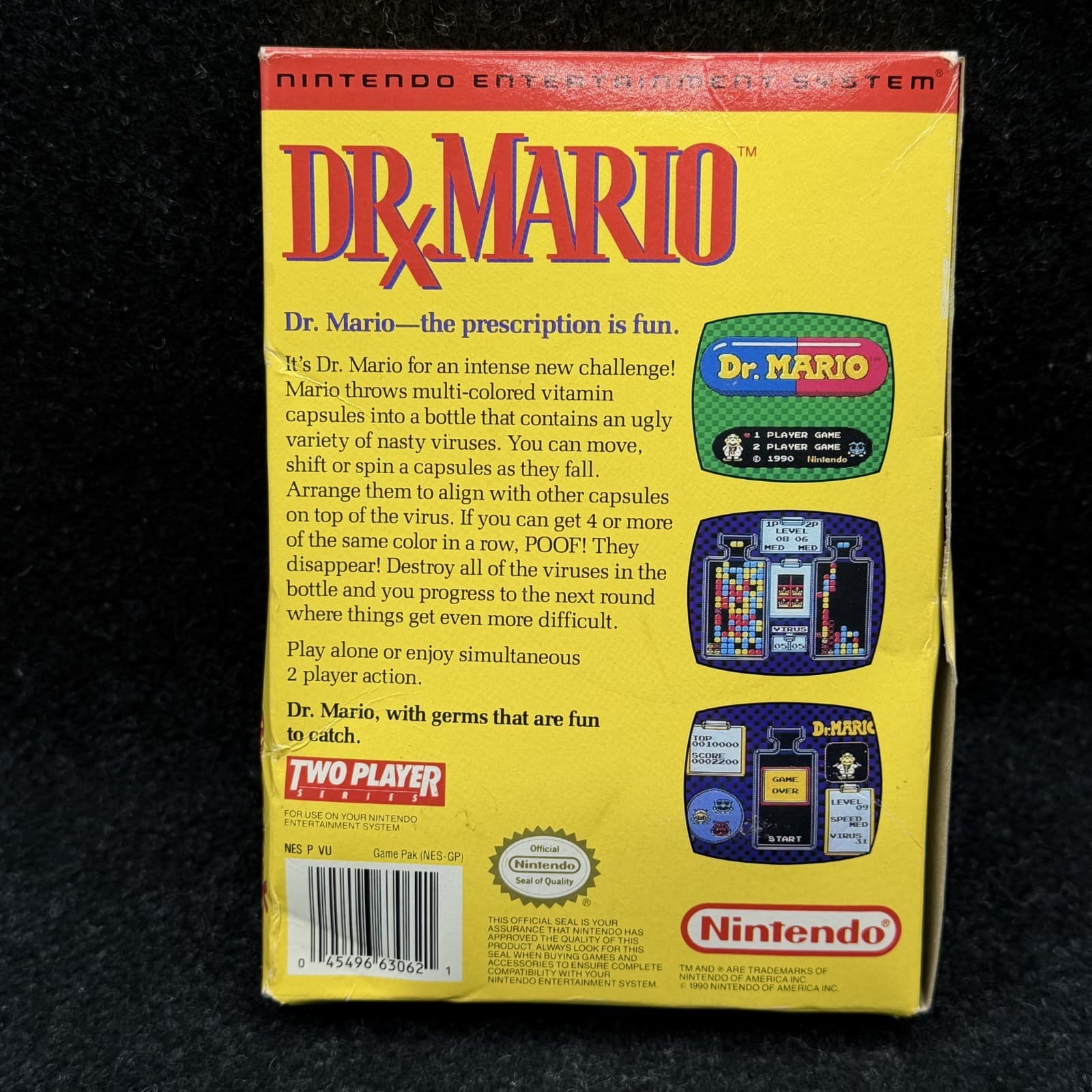 Dr. Mario (Nintendo NES, 1990) Multiplayer Complete Box Manual CIB - Thumbnail 7
