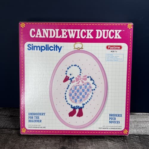 Candlewick Duck Embroidery Kit For Beginners 8909 Simplicity ~ Pastime ~ NEW