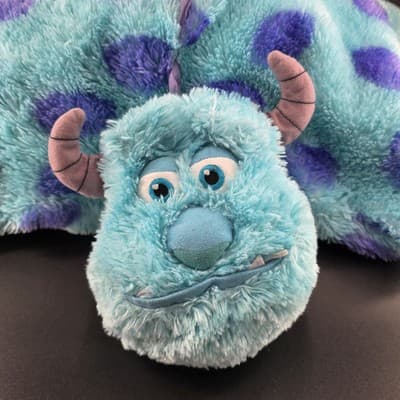Disney Parks Pillow Pet Sully Monsters Inc Pixar Large Plush Fluffy Travel 20" - Thumbnail 2