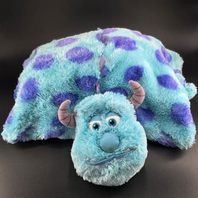 Disney Parks Pillow Pet Sully Monsters Inc Pixar Large Plush Fluffy Travel 20"